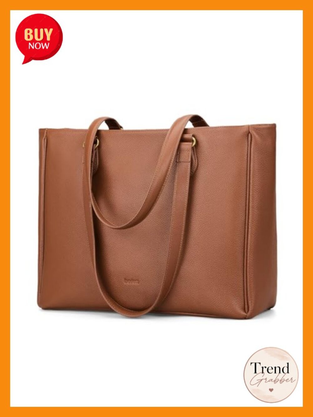 Genuine Leather Tote Bag 15.6" Laptop Work Purse Multi Pocket